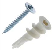 дюбель нейлоновый, тип "дрива" со сверлом, для гипсокартона, с оцинкованным саморезом, 33 мм, 4 шт, , купить metabo, купить husqvarna, купить bosch, купить makita, купить hitachi, купить hikoki, купить oregon, купить stihl