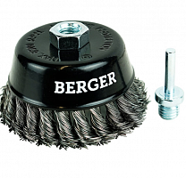 кордщётка чашеобразная (витая оцин. сталь 0.5 мм, д. 100 мм, гайка м14 + 6 мм) berger bg1744, купить metabo, купить husqvarna, купить bosch, купить makita, купить hitachi, купить hikoki, купить oregon, купить stihl