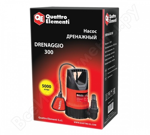 дренажный насос quattro elementi drenaggio  300 (, купить metabo, купить husqvarna, купить bosch, купить makita, купить hitachi, купить hikoki, купить oregon, купить stihl
