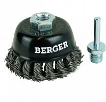 кордщётка чашеобразная (витая оцин. сталь 0.5 мм, д. 75 мм, гайка м14 + 6 мм) berger bg1743, купить metabo, купить husqvarna, купить bosch, купить makita, купить hitachi, купить hikoki, купить oregon, купить stihl