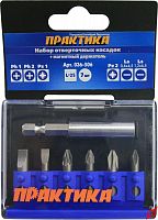 набор бит практика "профи"  7шт ph1,2; pz1,2; ls 2шт x 25мм, купить metabo, купить husqvarna, купить bosch, купить makita, купить hitachi, купить hikoki, купить oregon, купить stihl