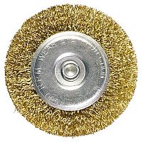 щетка для дрели, 30 мм, плоская со шпилькой, латунированная витая проволока // matrix, купить metabo, купить husqvarna, купить bosch, купить makita, купить hitachi, купить hikoki, купить oregon, купить stihl