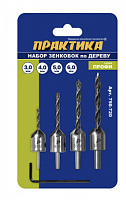 набор зенковок по дереву практика (4 шт), сверла 3, 4, 5, 6 мм, купить metabo, купить husqvarna, купить bosch, купить makita, купить hitachi, купить hikoki, купить oregon, купить stihl
