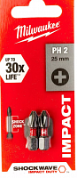 насадка milwaukee shockwave ph2 25мм (2шт), купить metabo, купить husqvarna, купить bosch, купить makita, купить hitachi, купить hikoki, купить oregon, купить stihl