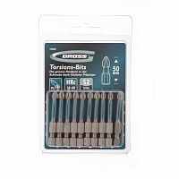 набор бит торсионных ph2x50 мм, для ударных шуруповертов, 10 шт.// gross, купить metabo, купить husqvarna, купить bosch, купить makita, купить hitachi, купить hikoki, купить oregon, купить stihl