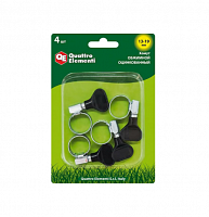 хомут обжимной quattro elementi  13-19 мм, оцинкованный, с ключом, 4 шт в блистере, купить metabo, купить husqvarna, купить bosch, купить makita, купить hitachi, купить hikoki, купить oregon, купить stihl