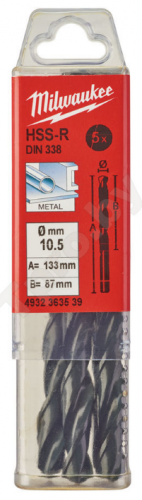Сверло по металлу HSS-R 10,5мм (5шт) — купить в интернет-магазине amurinstrument.ru с доставкой по #WF_CITY_DAT# | Каталог с характеристиками и ценами сверло по металлу hss-r 10,5мм (5шт), купить metabo, купить husqvarna, купить bosch, купить makita, купить hitachi, купить hikoki, купить oregon, купить stihl