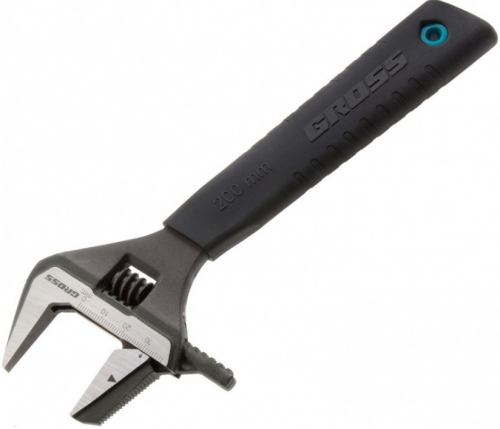 Ключ разводной, переставная губка, 200 мм, CRV //GROSS — купить в интернет-магазине amurinstrument.ru с доставкой по #WF_CITY_DAT# | Каталог с характеристиками и ценами ключ разводной, переставная губка, 200 мм, crv //gross, купить metabo, купить husqvarna, купить bosch, купить makita, купить hitachi, купить hikoki, купить oregon, купить stihl