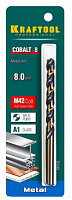 сверло по металлу kraftool cobalt 8.0 х117мм, hss-co(8%) , сталь м42(s2-10-1-8), купить metabo, купить husqvarna, купить bosch, купить makita, купить hitachi, купить hikoki, купить oregon, купить stihl