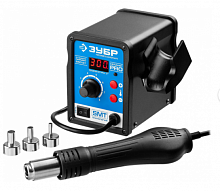 паяльная станция зубр пст-650 термовоздушная  цифровая 100-500°c  650 вт, 3 насадки, купить metabo, купить husqvarna, купить bosch, купить makita, купить hitachi, купить hikoki, купить oregon, купить stihl