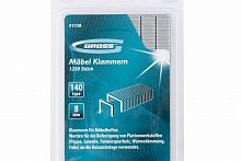 скобы, 8 мм, для мебельного степлера, усиленные, тип 140, 1250 шт.// gross, купить metabo, купить husqvarna, купить bosch, купить makita, купить hitachi, купить hikoki, купить oregon, купить stihl