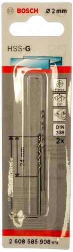 2 HSS-G СВЕРЛА 2ММ — купить в интернет-магазине amurinstrument.ru с доставкой по #WF_CITY_DAT# | Каталог с характеристиками и ценами 2 hss-g сверла 2мм, купить metabo, купить husqvarna, купить bosch, купить makita, купить hitachi, купить hikoki, купить oregon, купить stihl