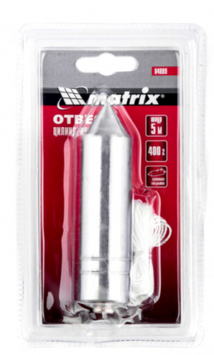 отвес цилиндрический, 400 г, шнур 5 м// matrix, купить metabo, купить husqvarna, купить bosch, купить makita, купить hitachi, купить hikoki, купить oregon, купить stihl