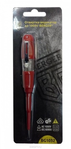 Отвертка индикатор BERGER BG1032 — купить в интернет-магазине amurinstrument.ru с доставкой по #WF_CITY_DAT# | Каталог с характеристиками и ценами отвертка индикатор berger bg1032, купить metabo, купить husqvarna, купить bosch, купить makita, купить hitachi, купить hikoki, купить oregon, купить stihl