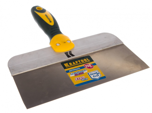 Шпатель KRAFTOOL фасадный с двухкомпонентной ручкой, нержавеющее полотно, 250мм — купить в интернет-магазине amurinstrument.ru с доставкой по #WF_CITY_DAT# | Каталог с характеристиками и ценами шпатель kraftool фасадный с двухкомпонентной ручкой, нержавеющее полотно, 250мм, купить metabo, купить husqvarna, купить bosch, купить makita, купить hitachi, купить hikoki, купить oregon, купить stihl