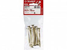 саморезы су-ж универсальные, 70 х 6.0 мм, 10 шт, желтый цинк, зубр, купить metabo, купить husqvarna, купить bosch, купить makita, купить hitachi, купить hikoki, купить oregon, купить stihl