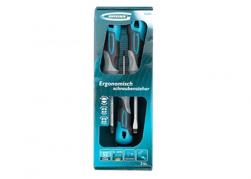 набор отвёрток 3 шт, s2, трехкомпонентная рукоятка//gross, купить metabo, купить husqvarna, купить bosch, купить makita, купить hitachi, купить hikoki, купить oregon, купить stihl