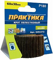 круг лепестковый с оправкой практика 60х30мм, p180, хвостовик 6 мм, серия профи, купить metabo, купить husqvarna, купить bosch, купить makita, купить hitachi, купить hikoki, купить oregon, купить stihl