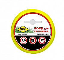 корд триммерный в блистере dde "classic line" (круг) 2,0 мм х 12 м, желтый, купить metabo, купить husqvarna, купить bosch, купить makita, купить hitachi, купить hikoki, купить oregon, купить stihl