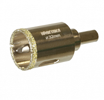 коронка алмазная практика "профи" по керамограниту/керамике 32х70мм, пилотное сверло, (1шт) блистер, купить metabo, купить husqvarna, купить bosch, купить makita, купить hitachi, купить hikoki, купить oregon, купить stihl