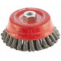 щетка для ушм, 150 мм, м14, "чашка", крученая проволока 0,8 мм// matrix, купить metabo, купить husqvarna, купить bosch, купить makita, купить hitachi, купить hikoki, купить oregon, купить stihl