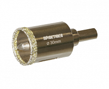 коронка алмазная практика "профи" по керамограниту/керамике 30х70мм, пилотное сверло, (1шт) блистер, купить metabo, купить husqvarna, купить bosch, купить makita, купить hitachi, купить hikoki, купить oregon, купить stihl