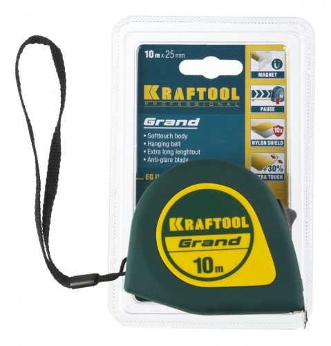 Рулетка KRAFTOOL GRAND, обрезиненный пластиковый корпус, 10м/25мм — купить в интернет-магазине amurinstrument.ru с доставкой по #WF_CITY_DAT# | Каталог с характеристиками и ценами рулетка kraftool grand, обрезиненный пластиковый корпус, 10м/25мм, купить metabo, купить husqvarna, купить bosch, купить makita, купить hitachi, купить hikoki, купить oregon, купить stihl