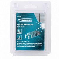 скобы, 6 мм, для мебельного степлера, усиленные, тип 53, 1000 шт.// gross, купить metabo, купить husqvarna, купить bosch, купить makita, купить hitachi, купить hikoki, купить oregon, купить stihl